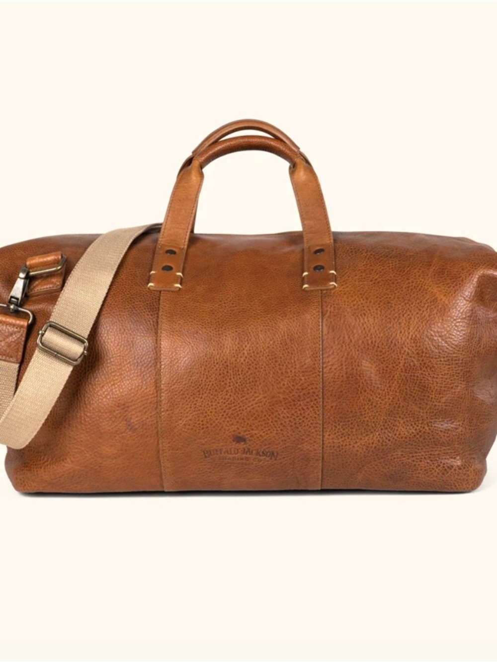 Buffalo Jackson Rustic Tan Walker Leather Weekend Bag NWT